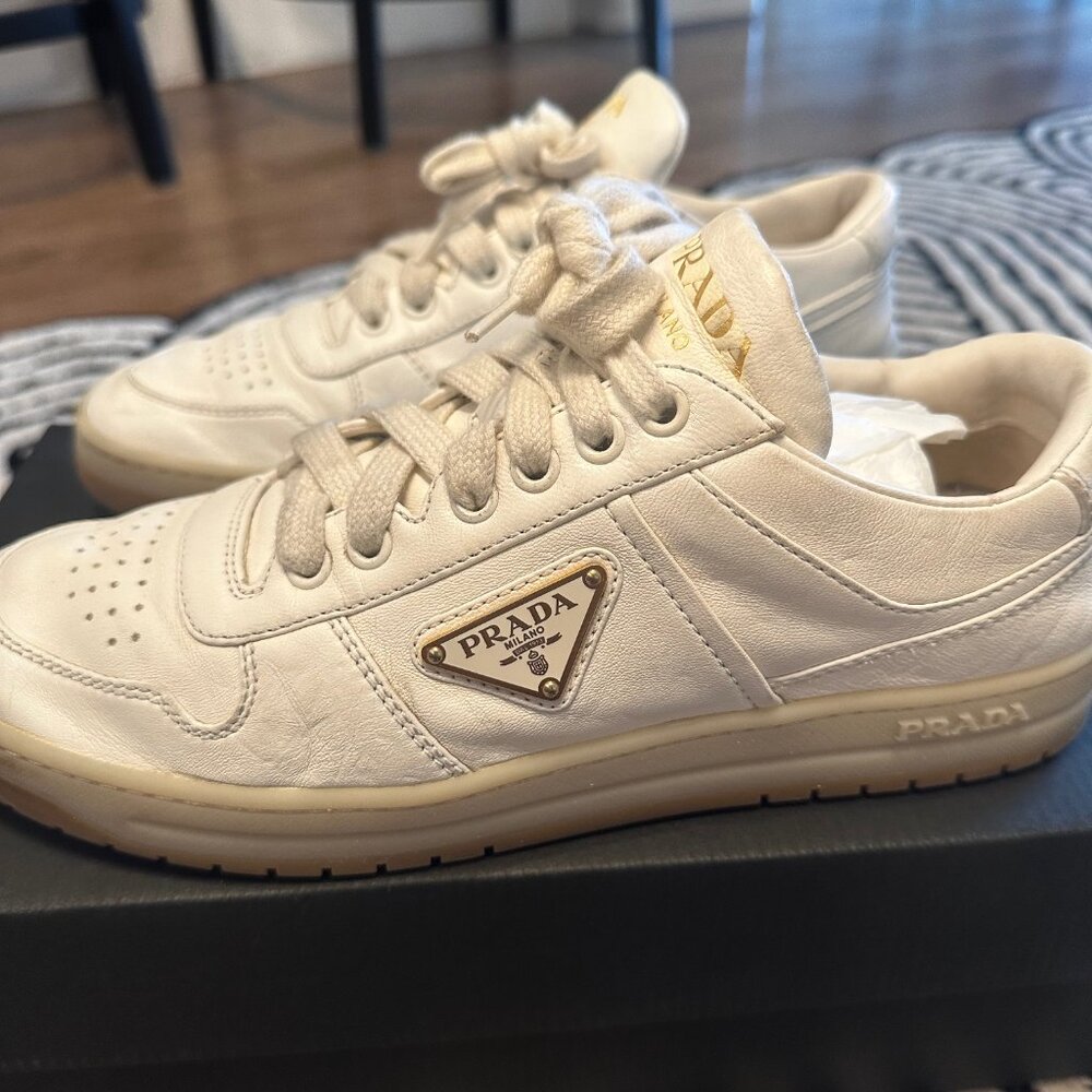 Prada Women's Downtown Nappa Leather Sneakers - Sz 39
